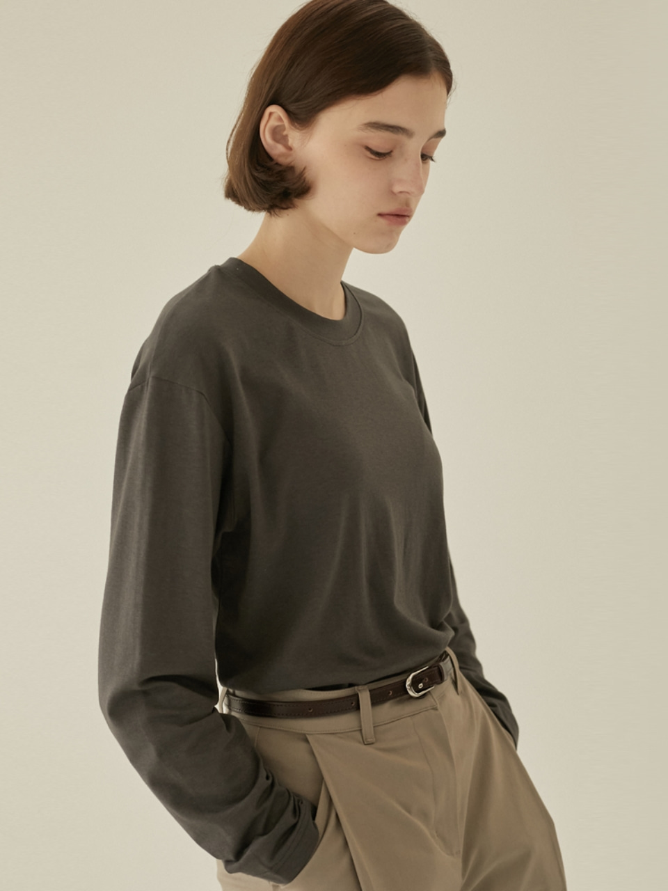 Soft Modal T-shirt - Charcoal