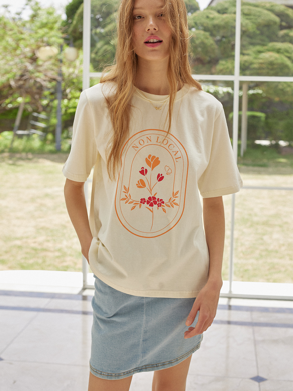 Tulip Print T-shirt - Lemon