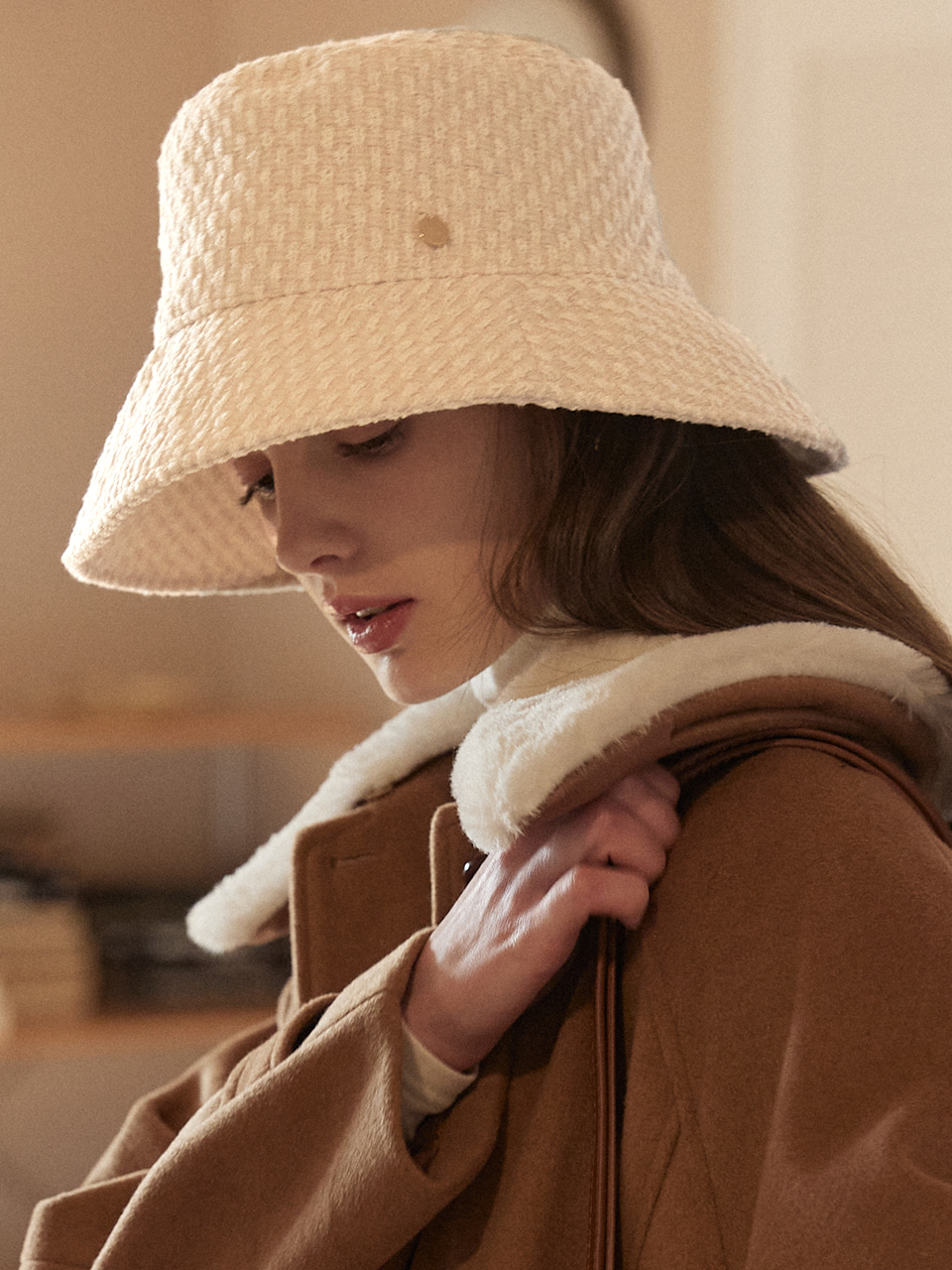 [12/02 예약발송] Atelier tweed Bucket Hat - Ivory
