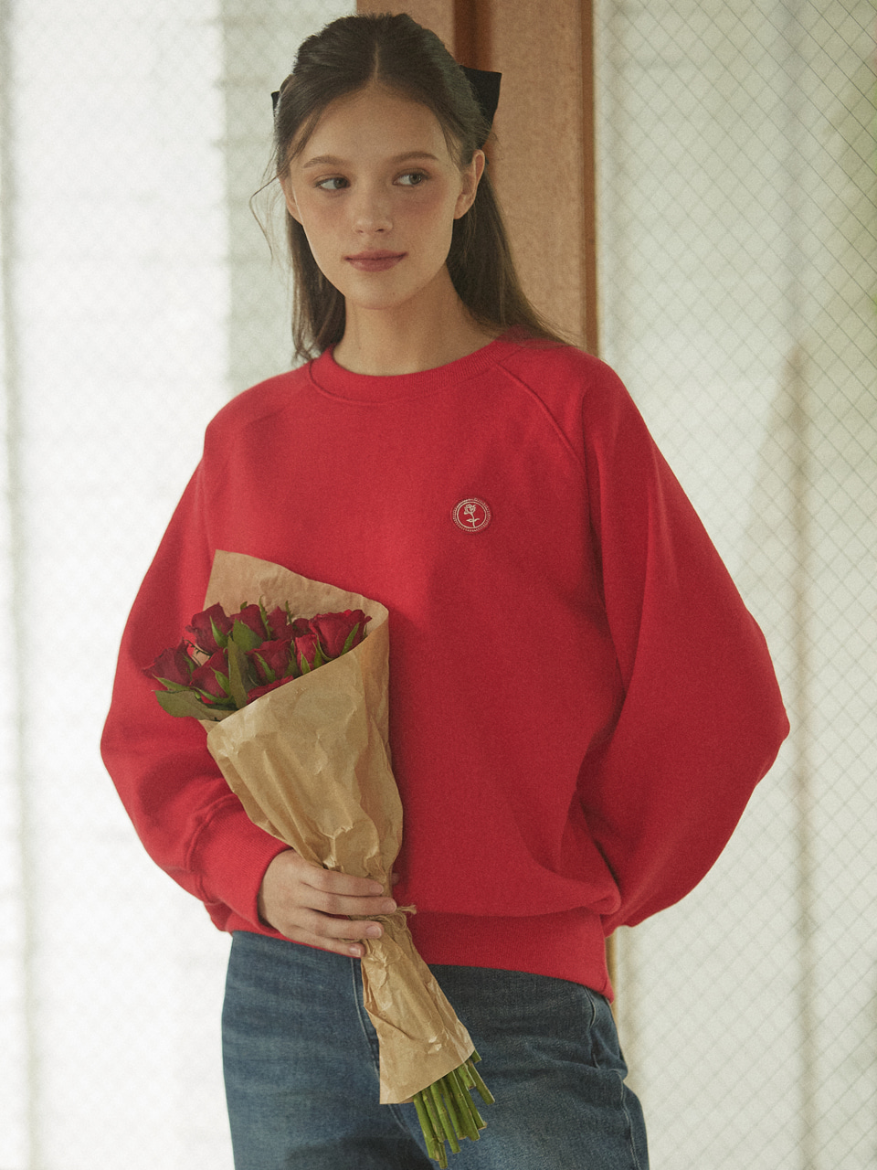 Rose Wappen Sweatshirt - Red
