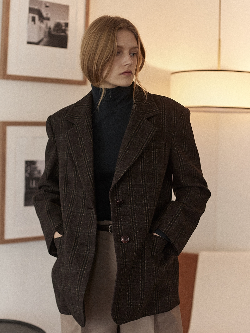 Tailored Classic Wool Jacket - Brown
